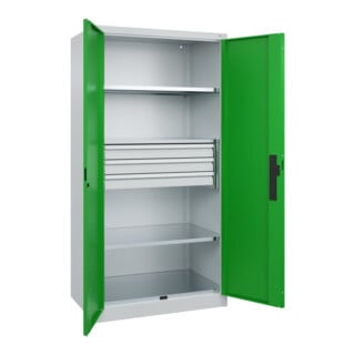 C+P Schwerlastschrank mit Schubladen Acurado Pro 1950 x 1000 x 600mm 7035/6037