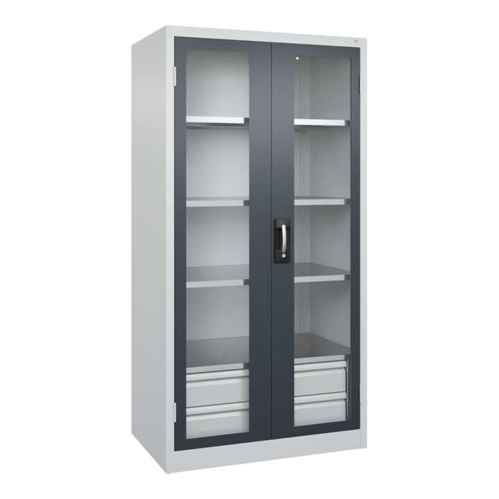 C+P Schwerlastschrank mit Schubladen Acurado Pro 1950 x 1000 x 600mm 7035/7016