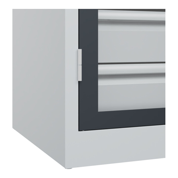 C+P Schwerlastschrank mit Schubladen Acurado Pro 1950 x 1000 x 600mm 7035/7016