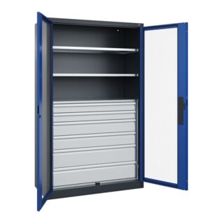 C+P Schwerlastschrank mit Schubladen Acurado Pro 1950 x 1200 x 500 mm 7016/5010