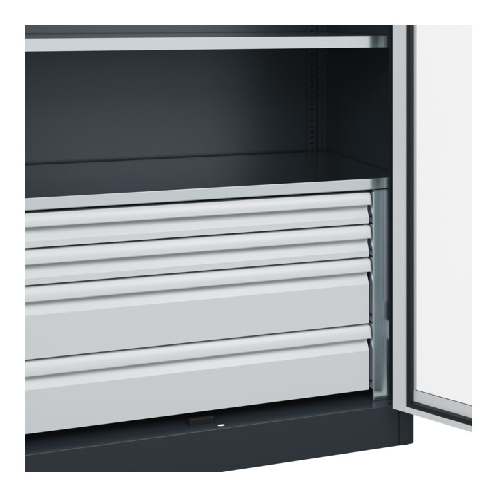 C+P Schwerlastschrank mit Schubladen Acurado Pro 1950 x 1200 x 500mm 7016/7035