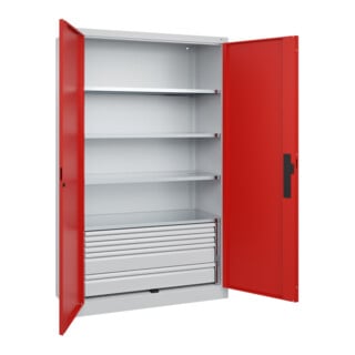 C+P Schwerlastschrank mit Schubladen Acurado Pro 1950 x 1200 x 500mm 7035/3020