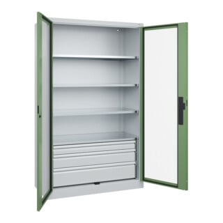 C+P Schwerlastschrank mit Schubladen Acurado Pro 1950 x 1200 x 500mm 7035/6011