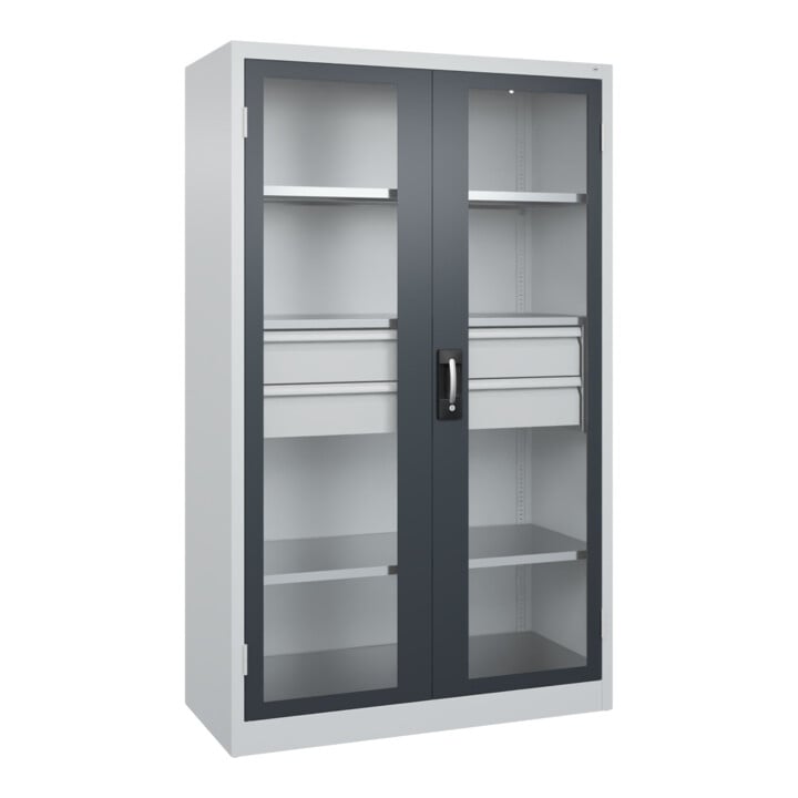 C+P Schwerlastschrank mit Schubladen Acurado Pro 1950 x 1200 x 500mm 7035/7016