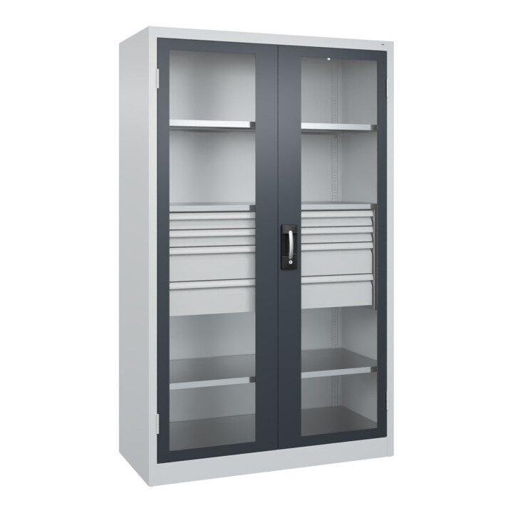 C+P Schwerlastschrank mit Schubladen Acurado Pro 1950 x 1200 x 500mm 7035/7016