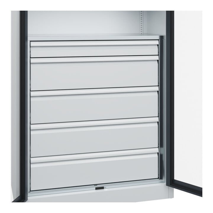 C+P Schwerlastschrank mit Schubladen Acurado Pro 1950 x 1200 x 500mm 7035/7016
