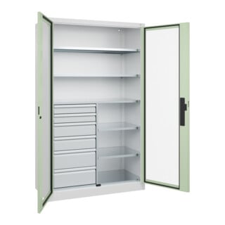 C+P Schwerlastschrank mit Schubladen Acurado Pro 1950 x 1200 x 500mm 9016/6019