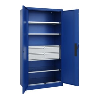 C+P Schwerlastschrank mit Schubladen Acurado Pro 1950 x 1200 x 500mm blau