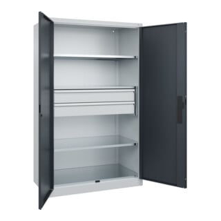 C+P Schwerlastschrank mit Schubladen Acurado Pro 1950 x 1200 x 600 mm 7035/7016