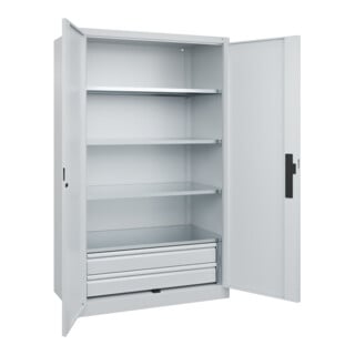 C+P Schwerlastschrank mit Schubladen Acurado Pro 1950 x 1200 x 600 mm 7035/7035