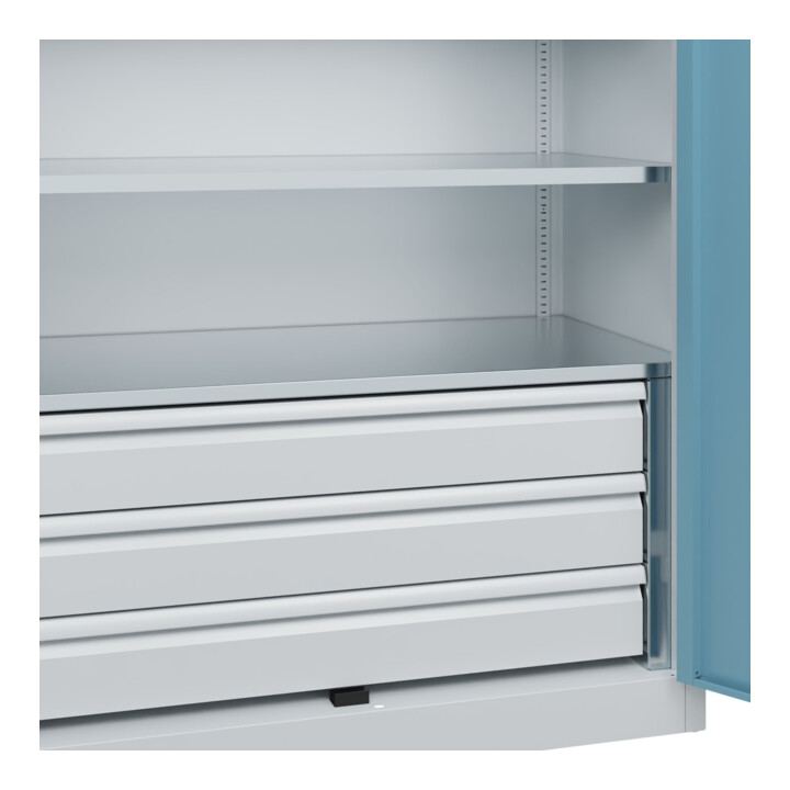 C+P Schwerlastschrank mit Schubladen Acurado Pro 1950 x 1200 x 600mm 7035/0010