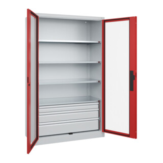 C+P Schwerlastschrank mit Schubladen Acurado Pro 1950 x 1200 x 600mm 7035/3000
