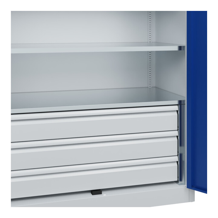 C+P Schwerlastschrank mit Schubladen Acurado Pro 1950 x 1200 x 600mm 7035/5010