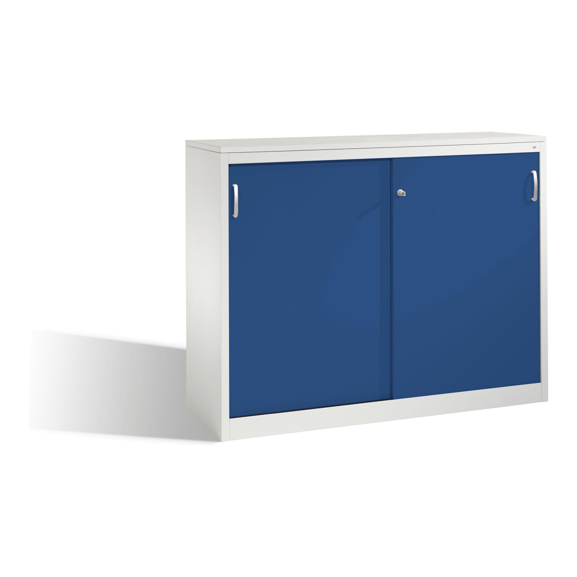 C+P Sideboard mit Schiebetüren Acurado, H1200xB1600xT500mm, Front Enzianblau, Korpus Lichtgrau ; C + P Möbelsysteme