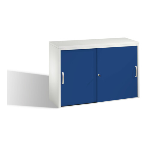 C+P Sideboard mit Schiebetüren Acurado, H720xB1000xT400mm, Front Enzianblau, Korpus Lichtgrau (5725-00)