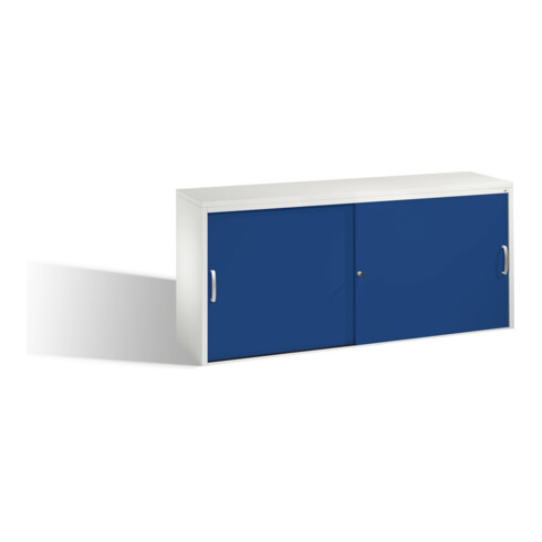 C+P Sideboard mit Schiebetüren Acurado, H720xB1600xT400mm, Front Enzianblau, Korpus Lichtgrau (5724-00)