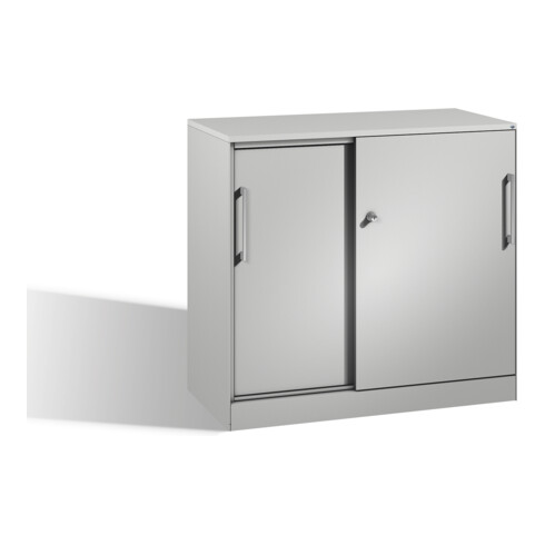C+P Sideboard mit Schiebetüren Asisto, H915xB1000xT435mm, Front Lichtgrau, Korpus Lichtgrau