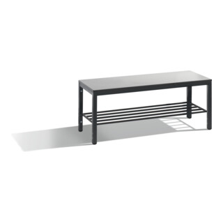 C+P Sitzbank, Basic Plus, H401xB1000xT353mm, Gestell Schwarzgrau / Dekor Silbergrau (8060-010)