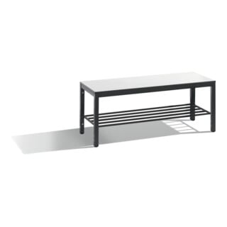 C+P Sitzbank, Basic Plus, H401xB1000xT353mm, Gestell Schwarzgrau / Dekor Weiß (8060-010)