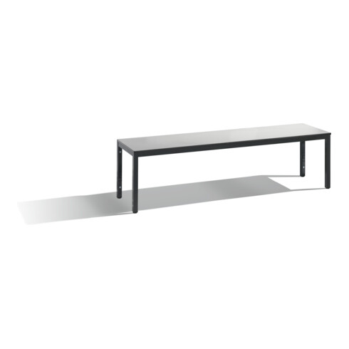 C+P Sitzbank, Basic Plus, H401xB1500xT353mm, Gestell Schwarzgrau / Dekor Silbergrau (8061-000)
