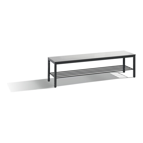 C+P Sitzbank, Basic Plus, H401xB1500xT353mm, Gestell Schwarzgrau / Dekor Silbergrau (8061-010)