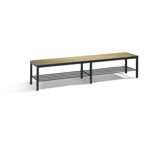 C+P Sitzbank, Basic Plus, H401xB1960xT353mm, Gestell Schwarzgrau / Dekor Eiche Sereno (8062-010)