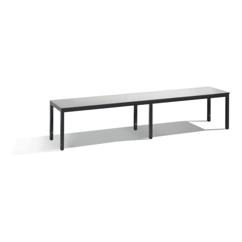 C+P Sitzbank, Basic Plus, H401xB1960xT353mm, Gestell Schwarzgrau / Dekor Silbergrau (8062-000)