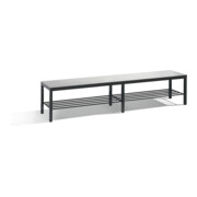 C+P Sitzbank, Basic Plus, H401xB1960xT353mm, Gestell Schwarzgrau / Dekor Silbergrau (8062-010)