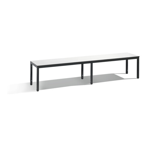 C+P Sitzbank, Basic Plus, H401xB1960xT353mm, Gestell Schwarzgrau / Dekor Weiß (8062-000)