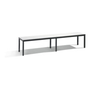 C+P Sitzbank, Basic Plus, H401xB1960xT353mm, Gestell Schwarzgrau / Dekor Weiß (8062-000)