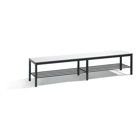 C+P Sitzbank, Basic Plus, H401xB1960xT353mm, Gestell Schwarzgrau / Dekor Weiß (8062-010)