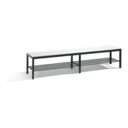 C+P Sitzbank, Basic Plus, H401xB1960xT353mm, Gestell Schwarzgrau / Dekor Weiß (8062-010)