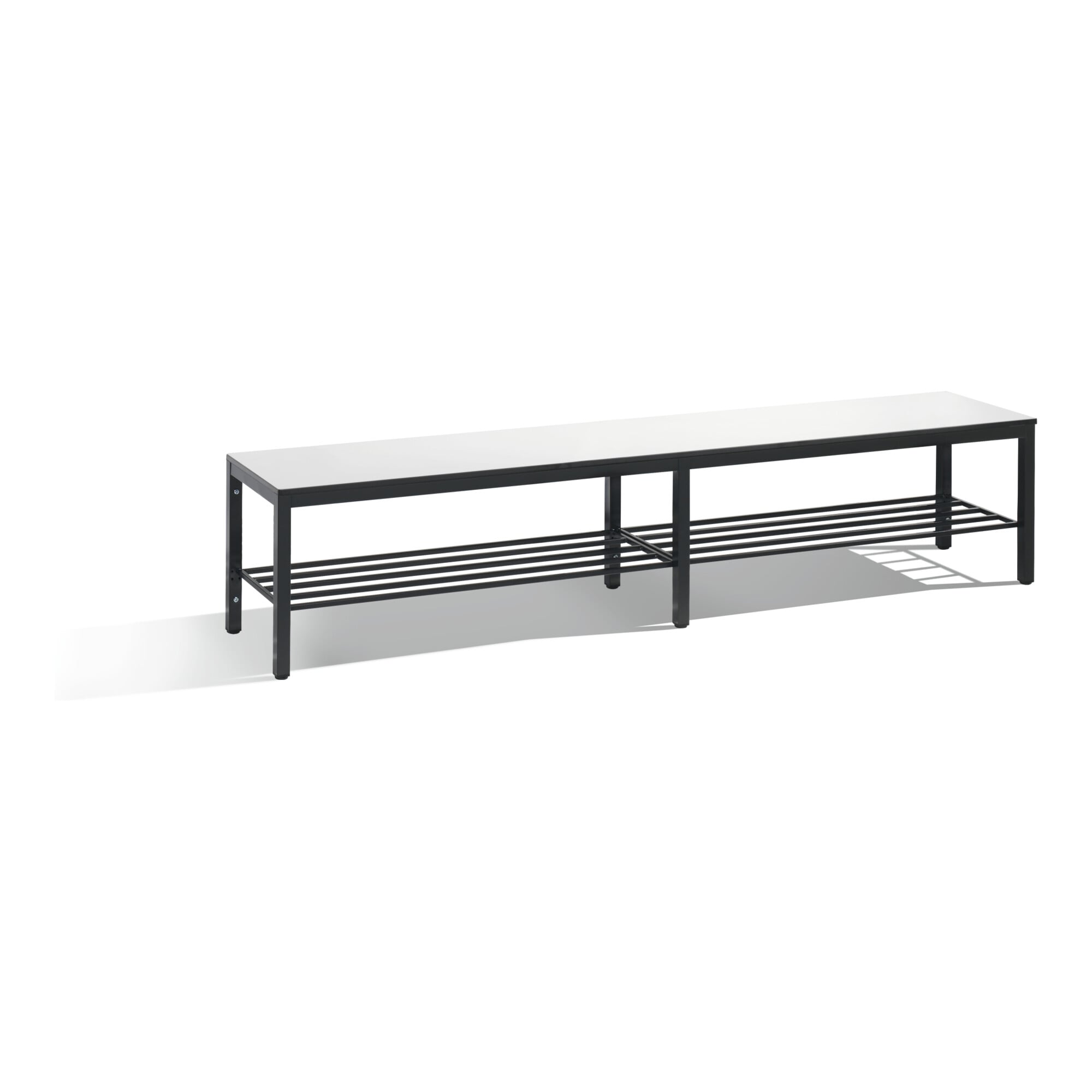 C+P Sitzbank, Basic Plus, H401xB1960xT353mm, Gestell Schwarzgrau / Dekor Weiß (8062-010) ; C + P Möbelsysteme