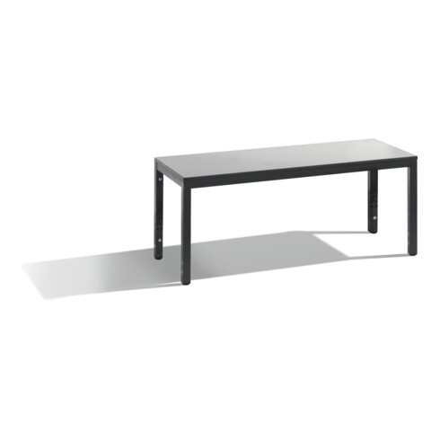 C+P Sitzbank Basic Plus, H420xB1000xT350mm, Gestell Schwarzgrau / Dekor Silbergrau (8060-000)