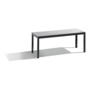 C+P Sitzbank Basic Plus, H420xB1000xT350mm, Gestell Schwarzgrau / Dekor Silbergrau (8060-000)