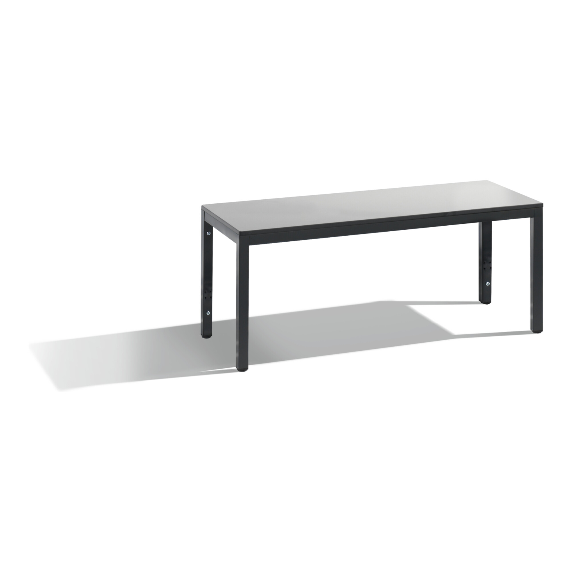 C+P Sitzbank Basic Plus, H420xB1000xT350mm, Gestell Schwarzgrau / Dekor Silbergrau (8060-000) ; C + P Möbelsysteme