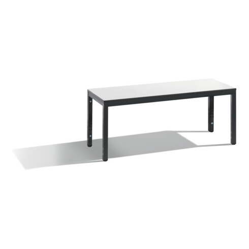 C+P Sitzbank Basic Plus, H420xB1000xT350mm, Gestell Schwarzgrau / Dekor Weiß (8060-000)