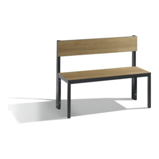 C+P Sitzbank mit Rückenlehne, Basic Plus, H796xB1000xT407mm, Gestell Schwarzgrau