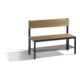 C+P Sitzbank mit Rückenlehne, Basic Plus, H796xB1000xT407mm, Gestell Schwarzgrau / Dekor Eiche Sereno (8060-310)-1