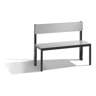 C+P Sitzbank mit Rückenlehne, Basic Plus, H796xB1000xT407mm, Gestell Schwarzgrau