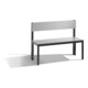 C+P Sitzbank mit Rückenlehne, Basic Plus, H796xB1000xT407mm, Gestell Schwarzgrau / Dekor Silbergrau (8060-300)-1