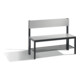 C+P Sitzbank mit Rückenlehne, Basic Plus, H796xB1000xT407mm, Gestell Schwarzgrau / Dekor Silbergrau (8060-310)-1