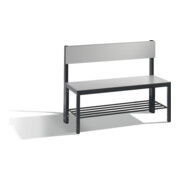 C+P Sitzbank mit Rückenlehne, Basic Plus, H796xB1000xT407mm, Gestell Schwarzgrau / Dekor Silbergrau (8060-310)