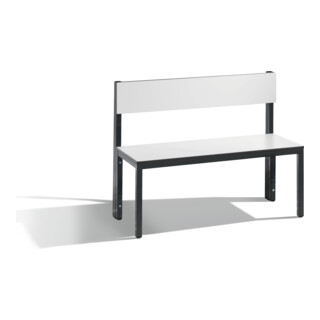 C+P Sitzbank mit Rückenlehne, Basic Plus, H796xB1000xT407mm, Gestell Schwarzgrau