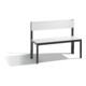 C+P Sitzbank mit Rückenlehne, Basic Plus, H796xB1000xT407mm, Gestell Schwarzgrau / Dekor Weiß (8060-300)-1