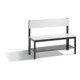 C+P Sitzbank mit Rückenlehne, Basic Plus, H796xB1000xT407mm, Gestell Schwarzgrau / Dekor Weiß (8060-310)-1