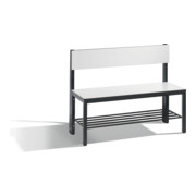 C+P Sitzbank mit Rückenlehne, Basic Plus, H796xB1000xT407mm, Gestell Schwarzgrau / Dekor Weiß (8060-310)