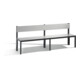C+P Sitzbank mit Rückenlehne, Basic Plus, H796xB1960xT407mm, Gestell Schwarzgrau / Dekor Silbergrau (8062-300)-1