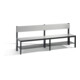 C+P Sitzbank mit Rückenlehne, Basic Plus, H796xB1960xT407mm, Gestell Schwarzgrau / Dekor Silbergrau (8062-310)-1