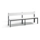 C+P Sitzbank mit Rückenlehne, Basic Plus, H796xB1960xT407mm, Gestell Schwarzgrau / Dekor Weiß (8062-300)-1